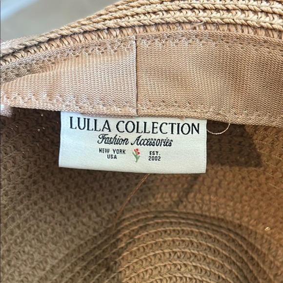 Lulla Collection Stylish Tan Woven Hat with Patterned Band - Picture 5 of 6